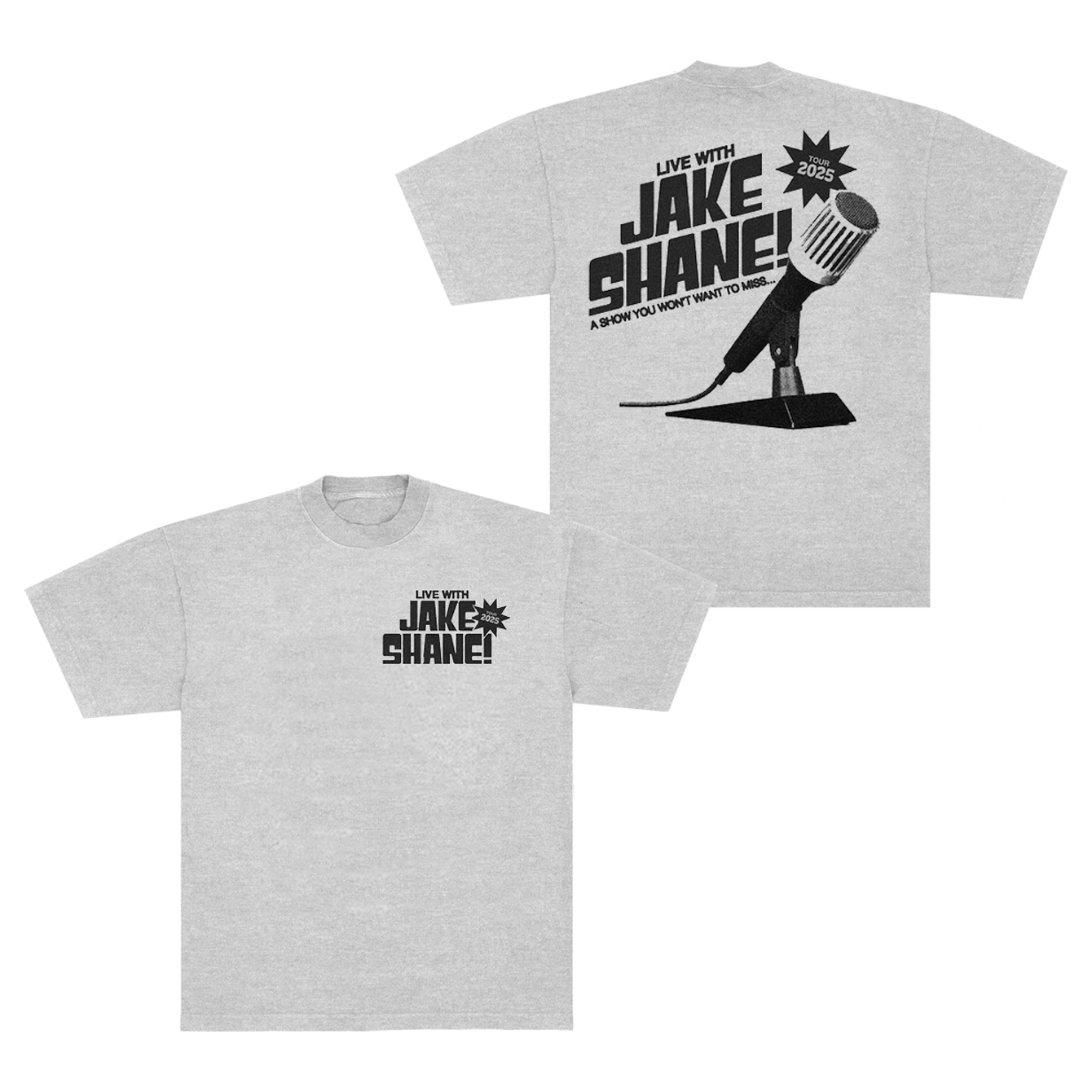 Live With Jake Shane Grey Tour Tee